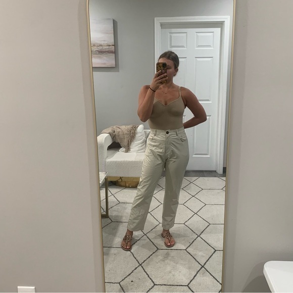 Nanushka Pants Faux Leather Snakeprint Straight in Cream